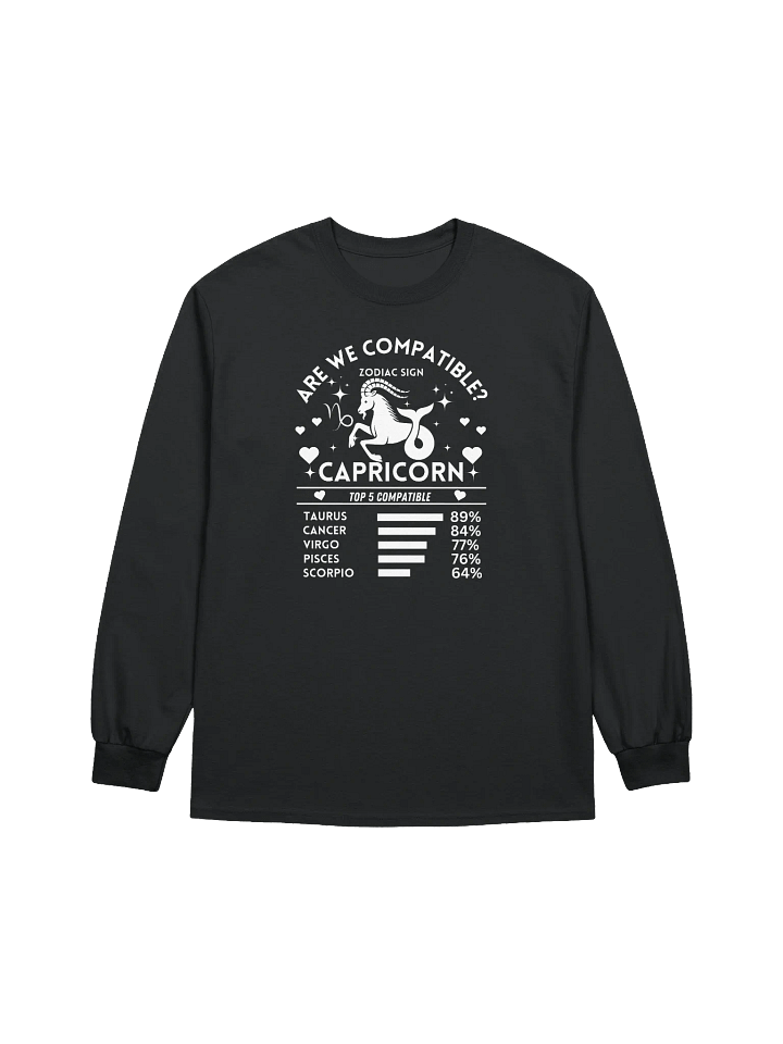 Capricorn Zodiac Sign Romantic Compatibility - Gildan Ultra Cotton Unisex Long Sleeve T-Shirt - Dark Colors product image (2)