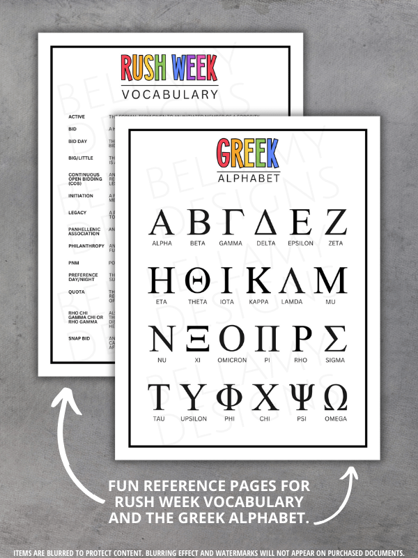Sorority Rush Week Survival Kit, Sorority Recruitment Planner product image (6)