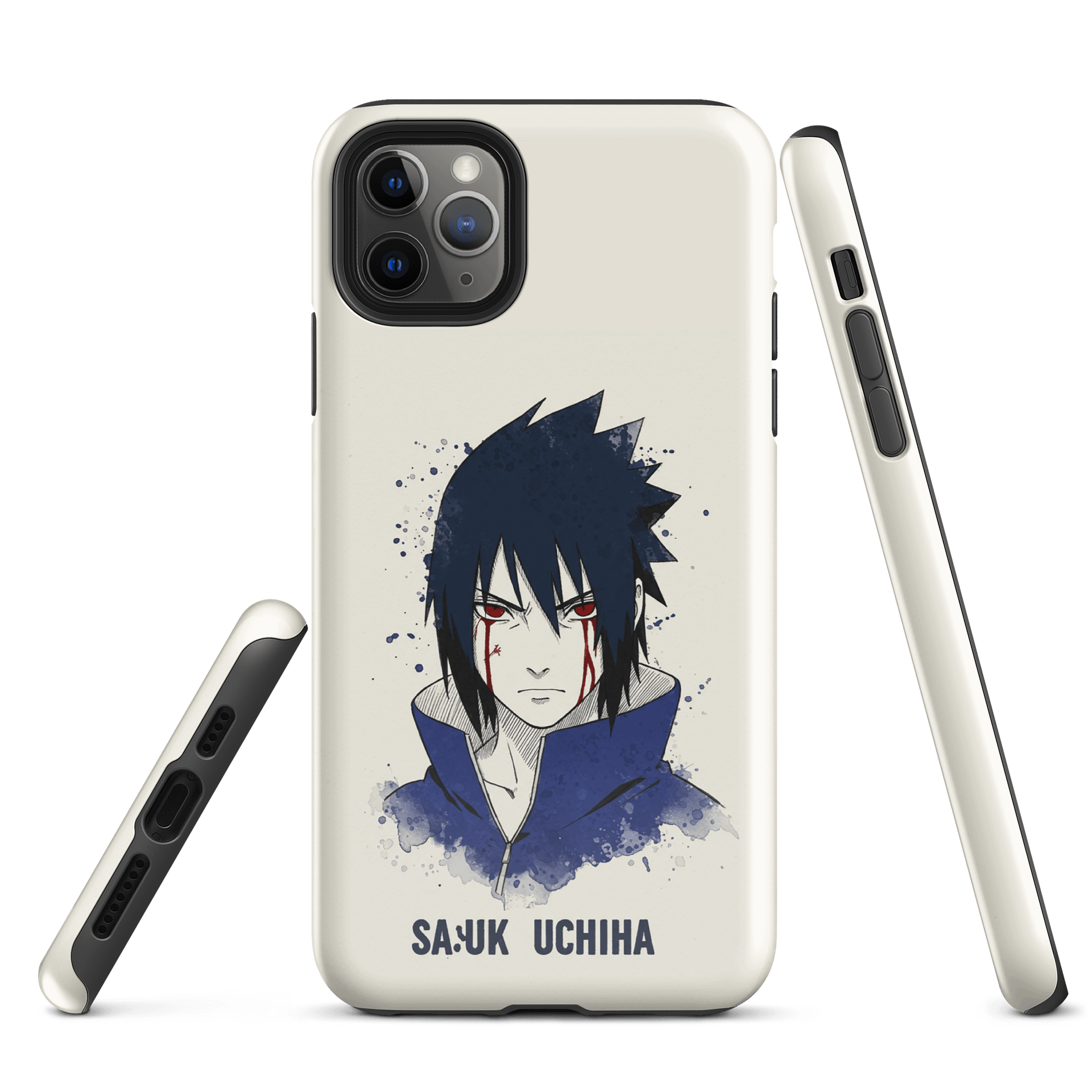 Sasuke Uchiha Mangekyō Sharingan Phone Case | Intense Naruto Anime Watercolor Art Cover product image (3)