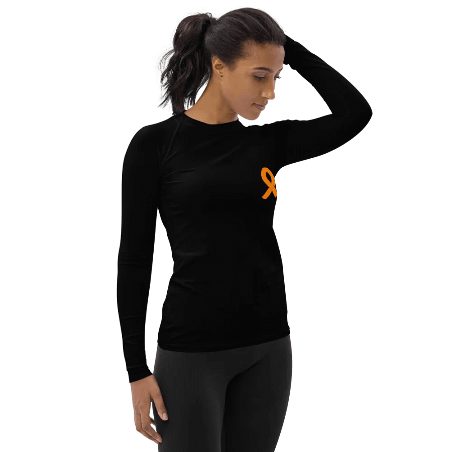 Women's Rash Guard - Black - Cancer Awareness Orange Ribbon product image (9)