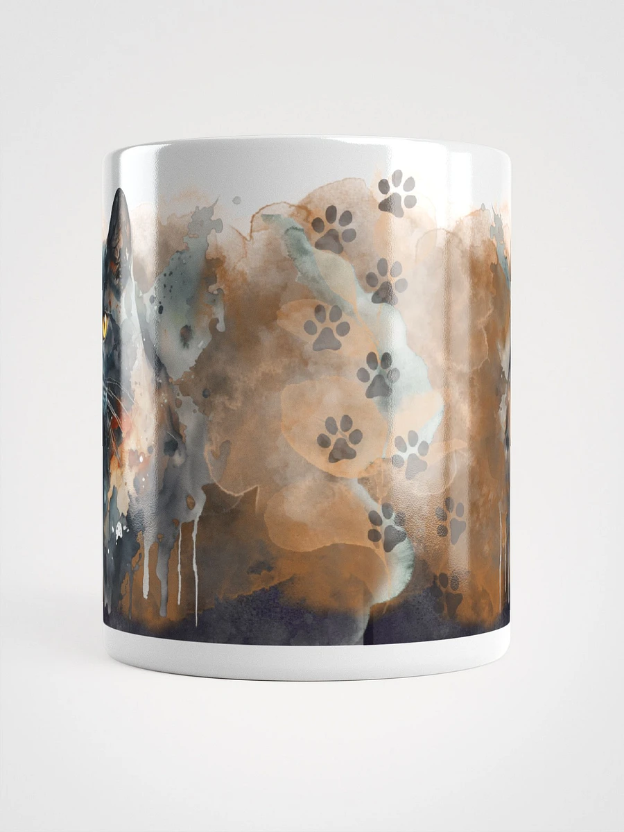 Staring Black Cat Watercolor Style Mug product image (6)