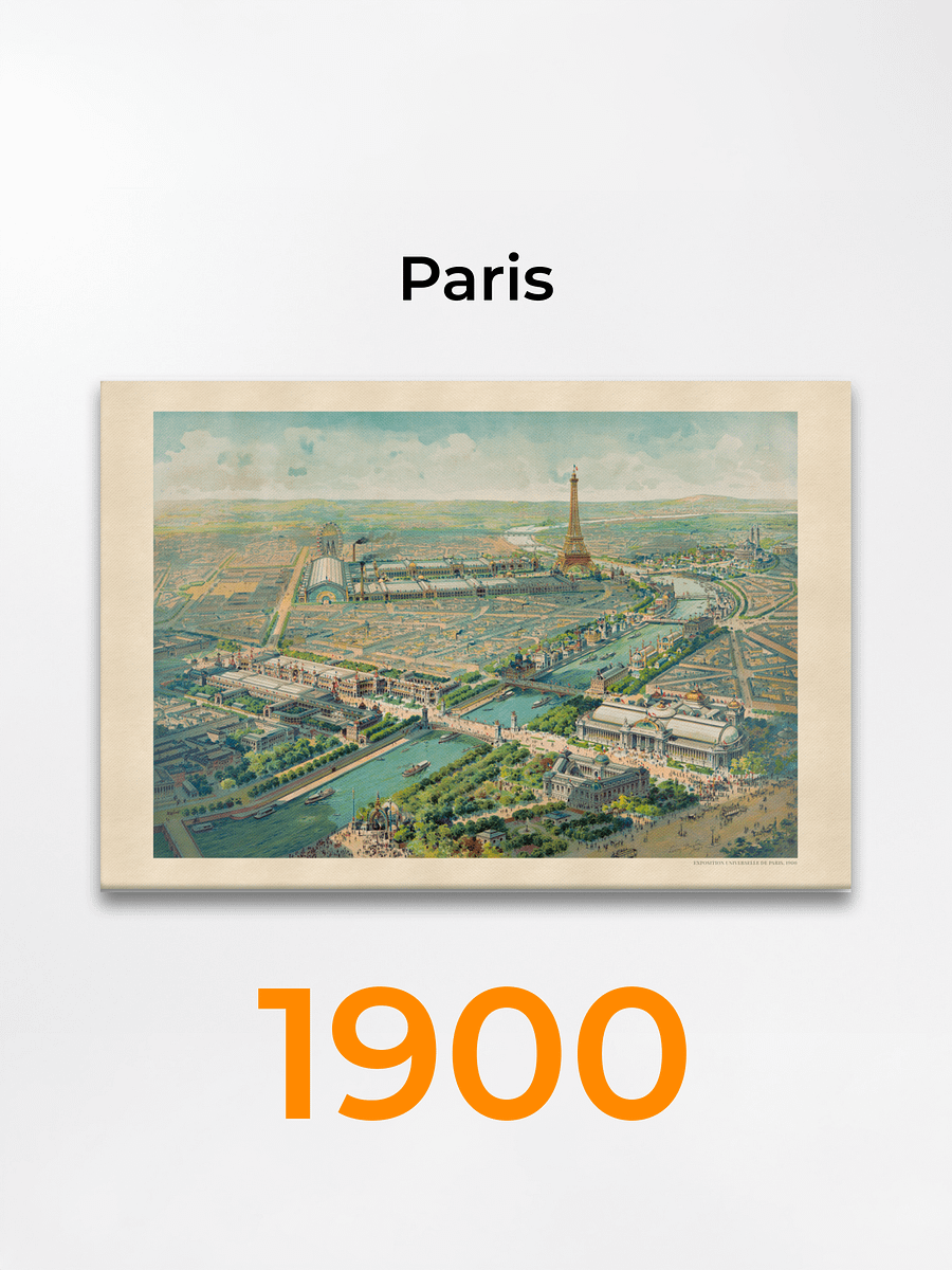 Paris 1900 Canvas Print – Hand-Drawn Historic City Map product image (5)