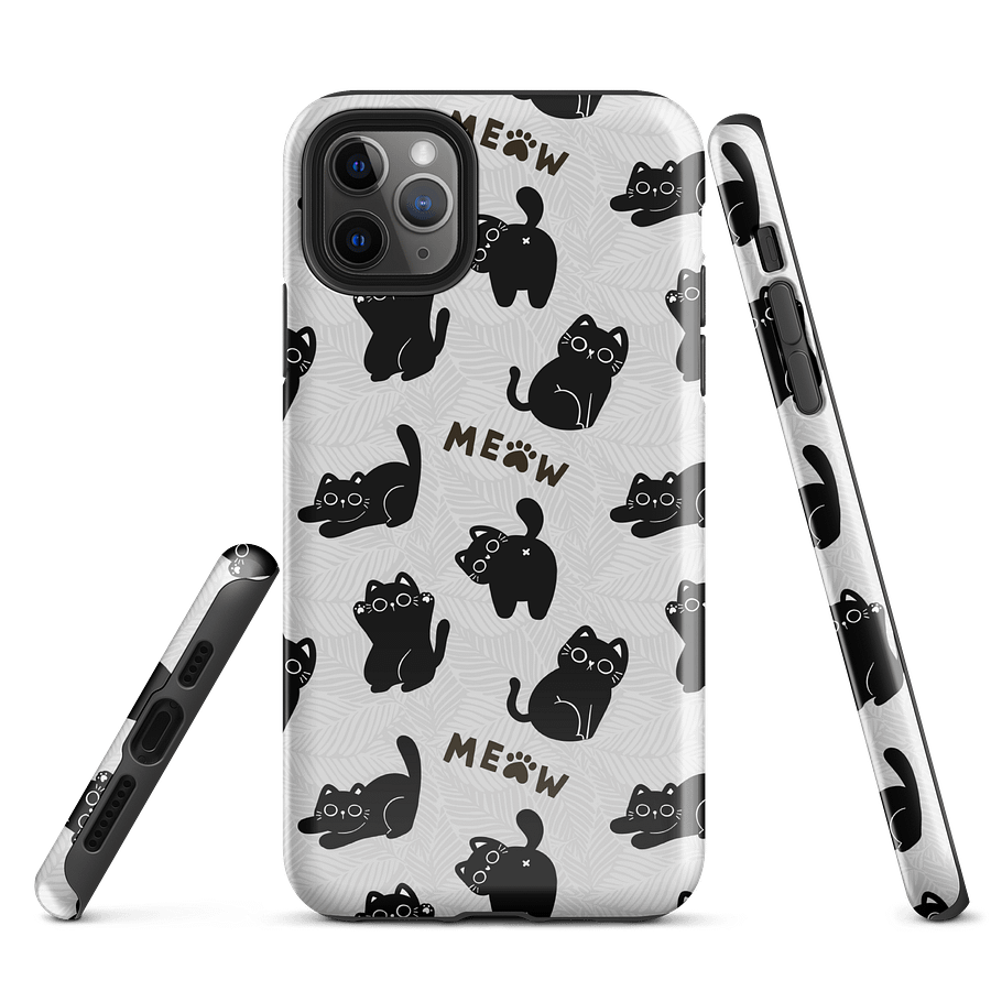 Whimsical Meow Black Cat iPhone® Tough Case product image (3)