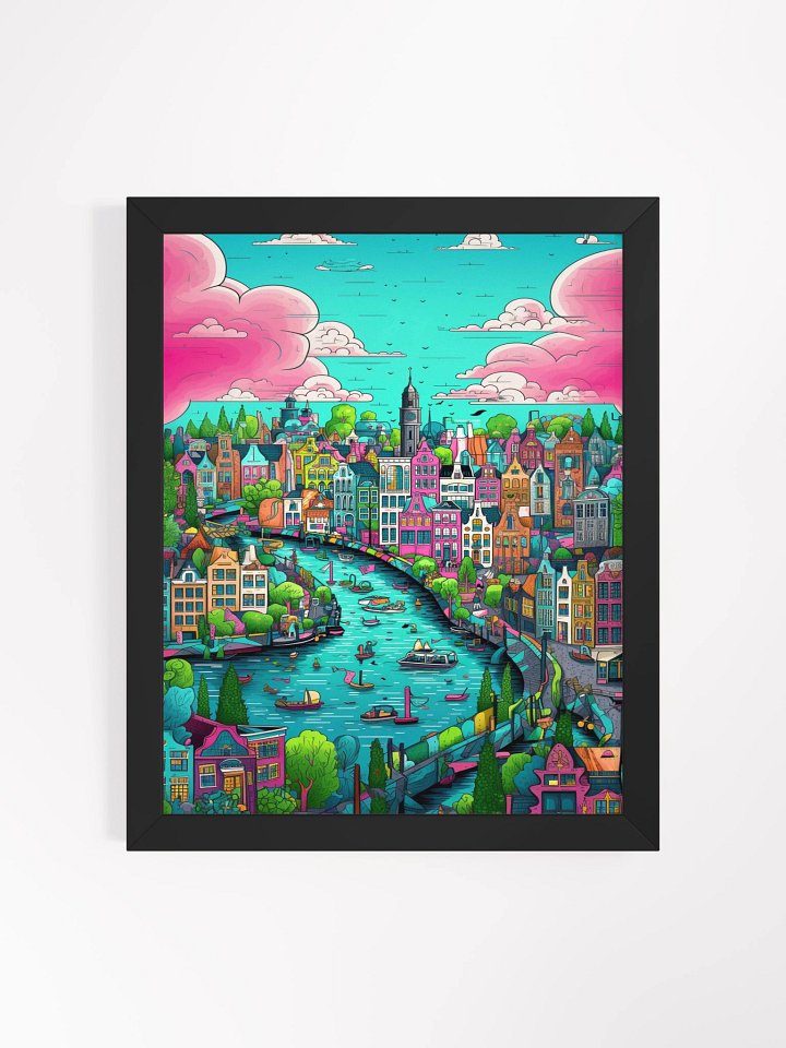 Chromatic Canal City Framed Matte Wall Art Canvas product image (2)