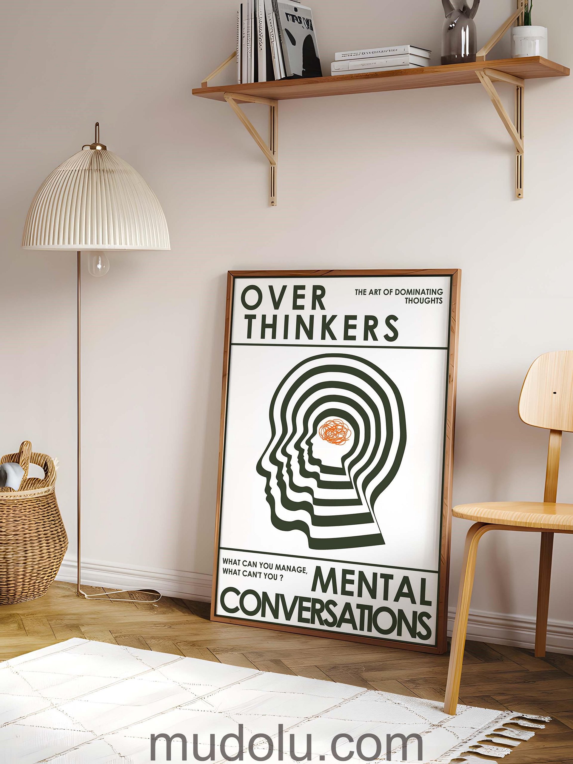 OverThinkers Wall art Poster White Green product image (4)