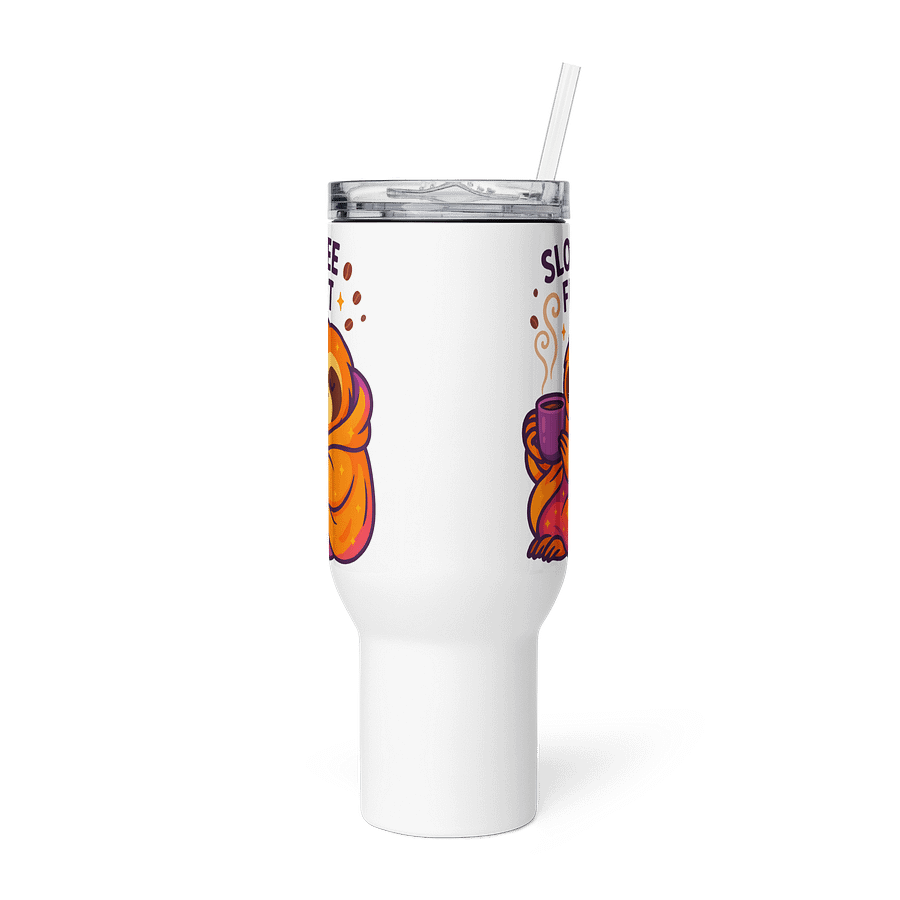 Sloffee First – Funny Sloth Travel Mug with Straw & Handle (40 oz) | Sloths Having Snacks Collection product image (3)