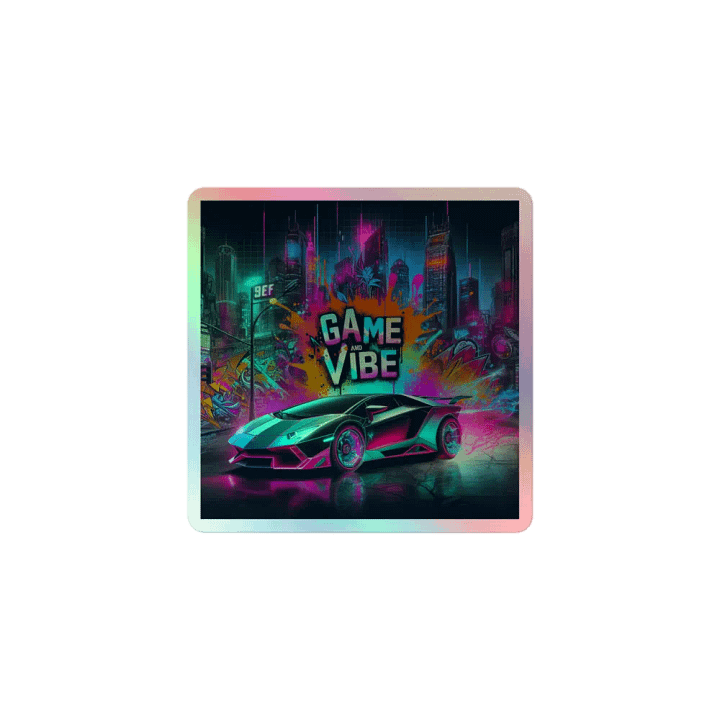 Game and Vibe Cyberpunk Futuristic Splash Holographic Sticker product image (1)