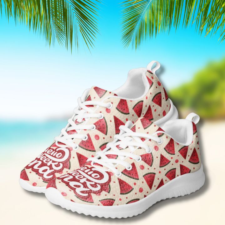 Hello Weekend Watermelon All Over Print Athletic Shoes product image (1)
