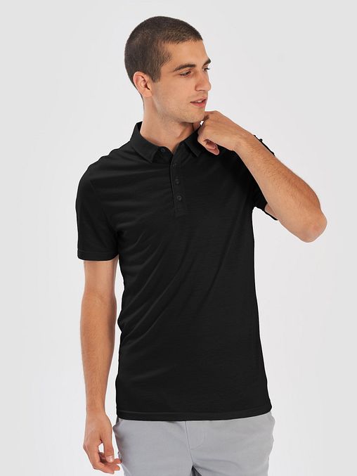 Photo showing Men's All-Over Print Slim Fit Polo Shirt
