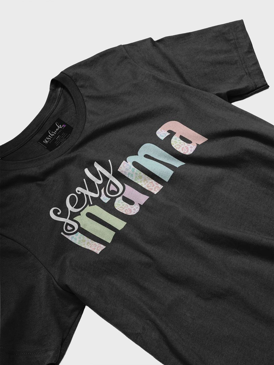 Sexy Mama T-Shirt; White with Pastel Leopard Pattern product image (3)