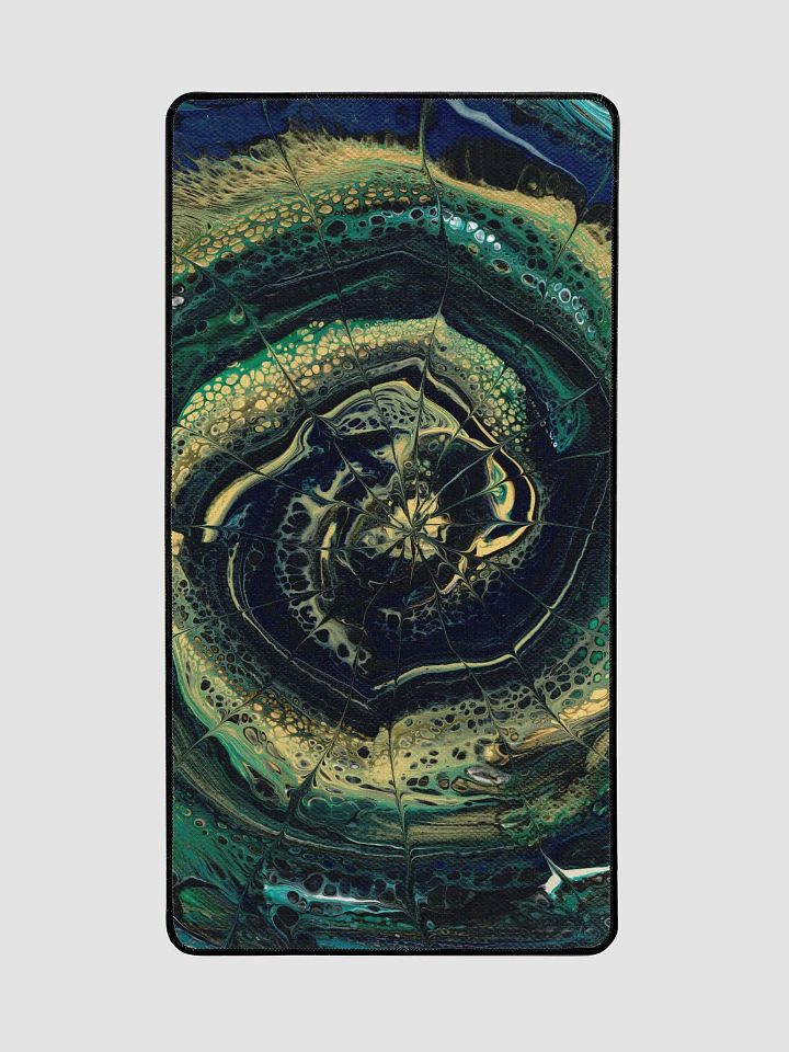 Midnight Halo - Abstract Acrylic Ring Pour Print, Desk Mat product image (2)