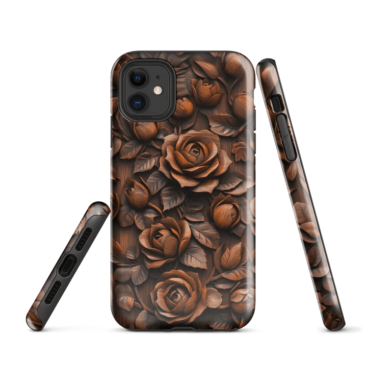 Roses Wood Carving Effect - Tough Phone Case product image (1)