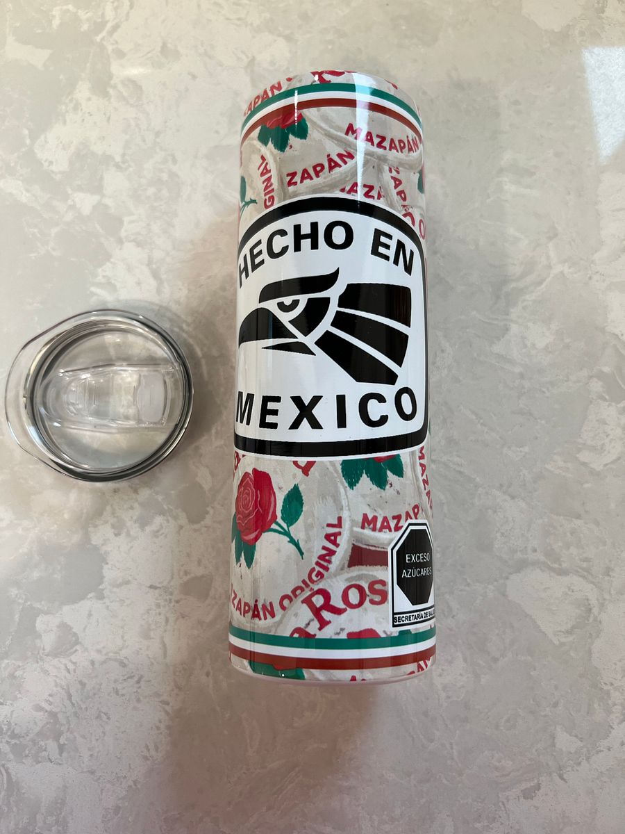 Hecho En Mexico Mazapan Tumbler Cups | 20oz Skinny Tumbler | Personalized Tumbler | Mexican Tumbler with Straw product image (1)