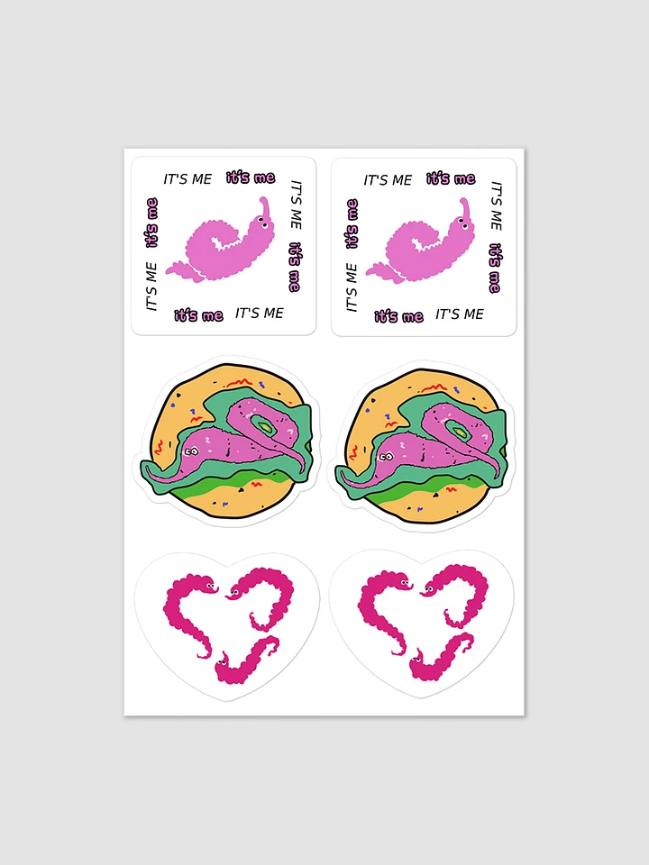 Worm on a String kiss cut sticker sheet product image (2)