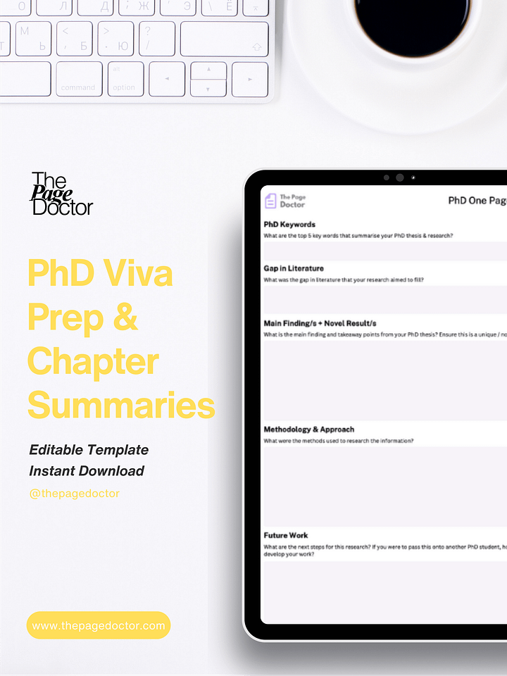 PhD VIVA Chapter Summary Preparation product image (1)