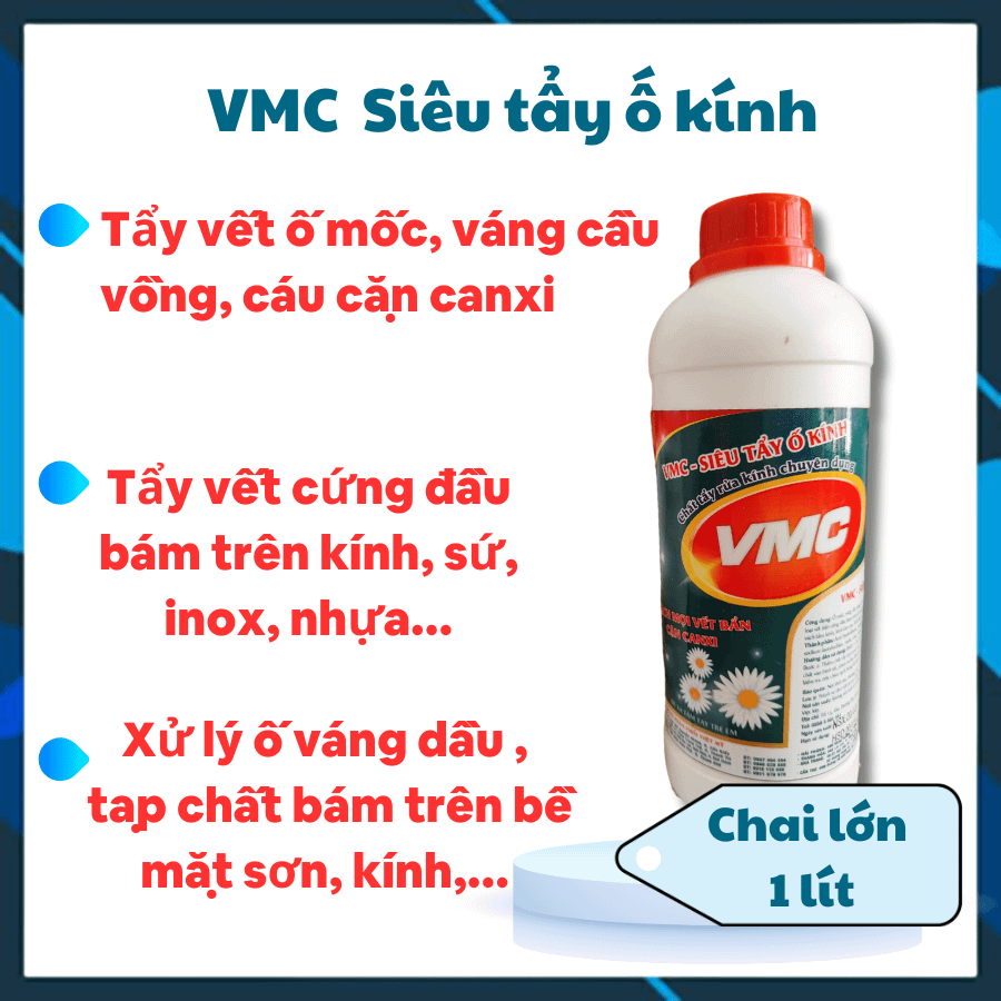 VMC Siêu tẩy ố kính Tẩy ố mốc kính, ố 7 màu chai 1 lít product image (1)