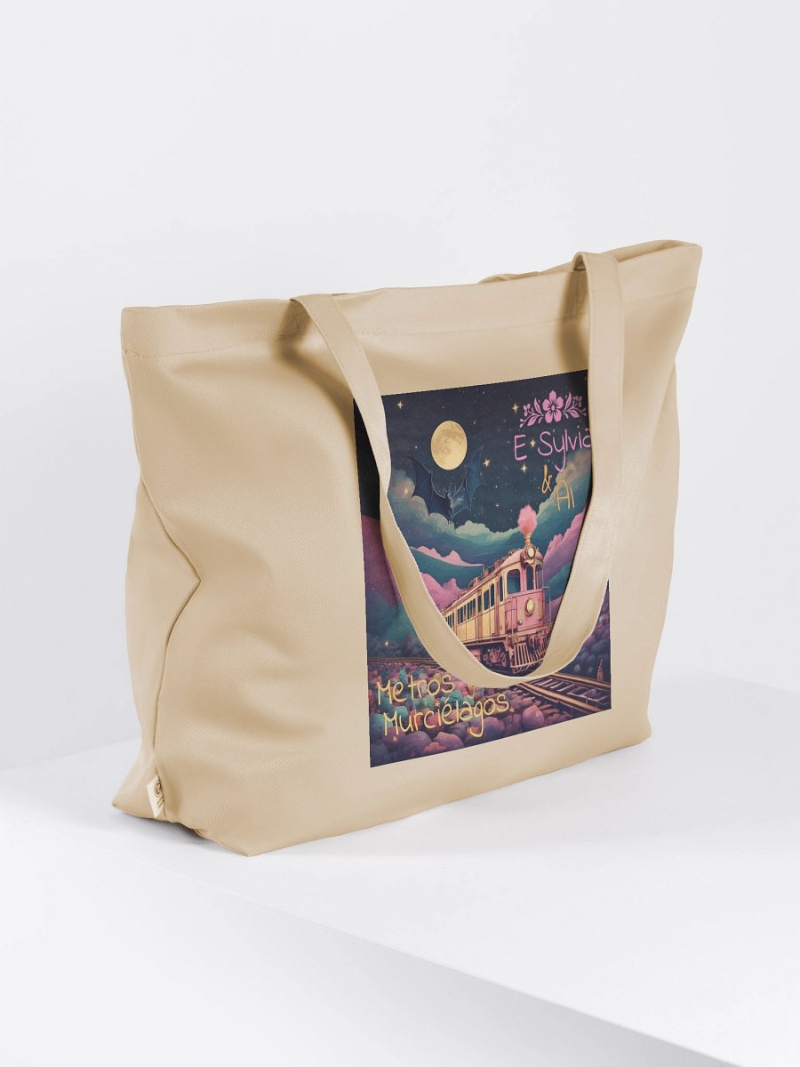 Metros y Murciélagos Organic Cotton Tote Bag 20" x 14" product image (4)