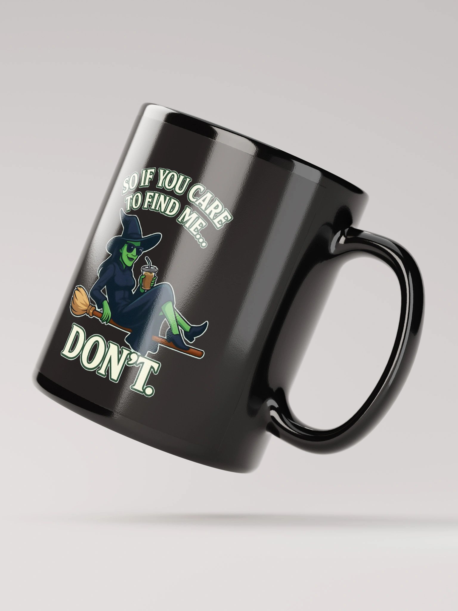 Glossy Black Wicked Mug – Don’t Bother Me Quote – Witch Broadway Gift product image (3)