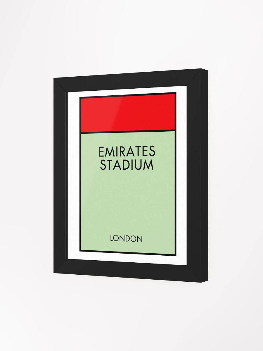 Emirates Stadium London Monopoly Title Art Framed Print product image (4)