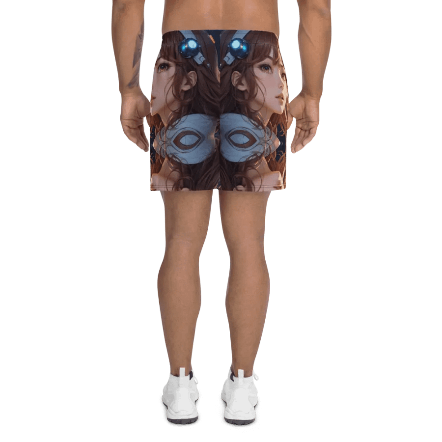 556-Anime Shorts-All-Over Print Athletic Shorts, Sublicolor 304-Polyester, Spandex-Spring Break-Galactic Dreams: A Bright Journey product image (4)