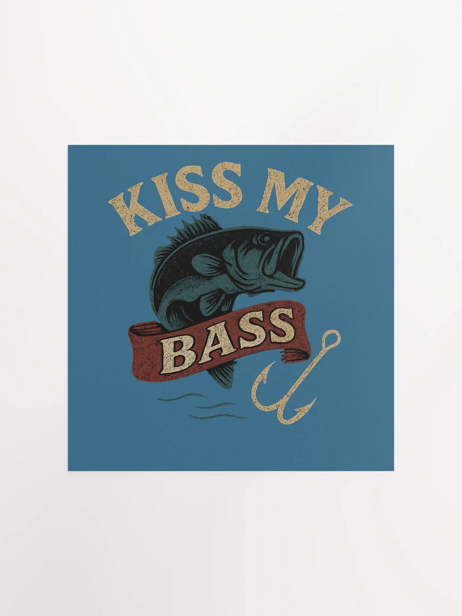 Vintage Kiss My Bass Poster – Funny Retro Fishing Wall Art product image (5)