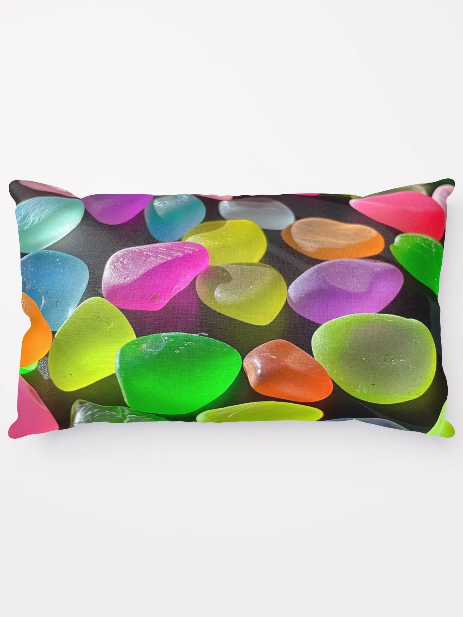 Neon Sea Glass Throw Pillow - Multiple Sizes Available, Easy Care, Fun product image (5)