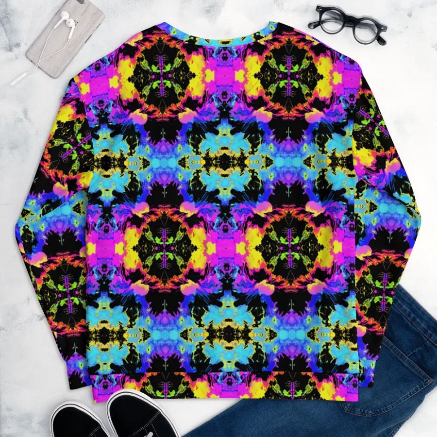 Abstract Neon Melting Daises Unisex Sweatshirt product image (11)