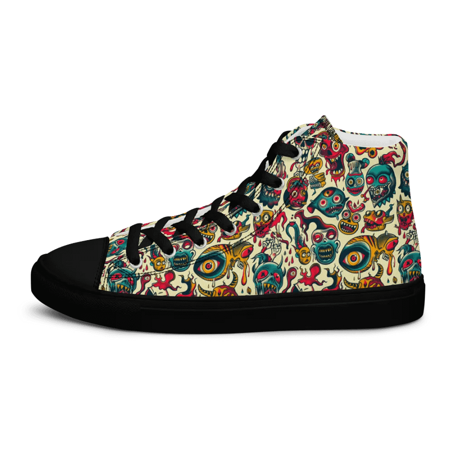Halloween Nightmare Pattern High Top Canvas Shoes product image (11)