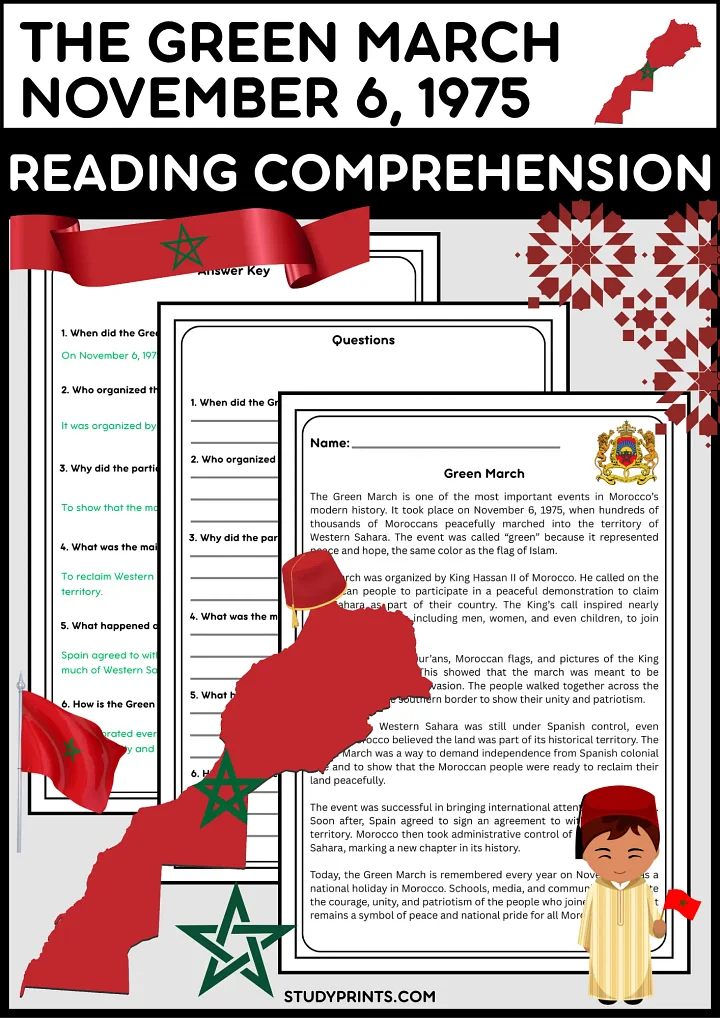 The Green March – Reading Comprehension Passage with Questions product image (1)