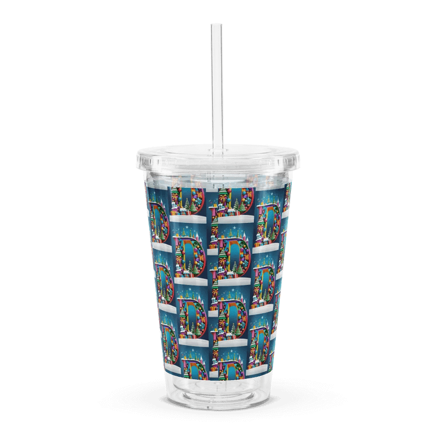 Christmas Monogram Letter D(2) Plastic Tumbler product image (2)