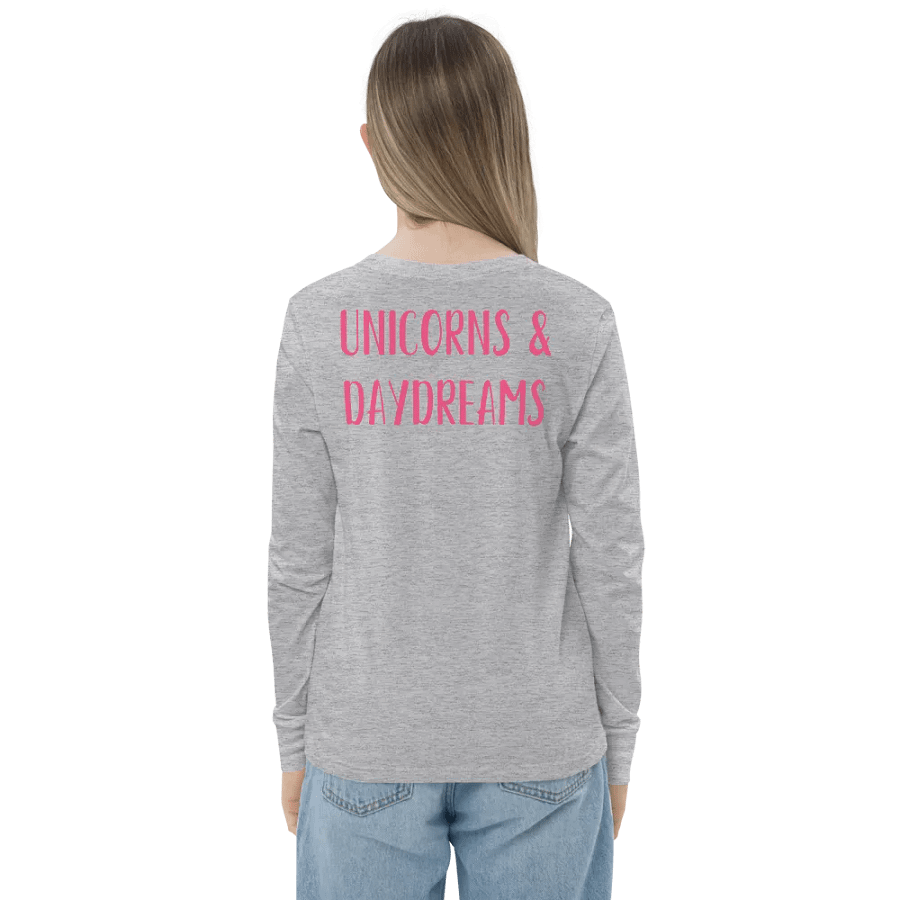 Rainbow Unicorn Youth Long Sleeve T-Shirt Front & Back Design product image (2)