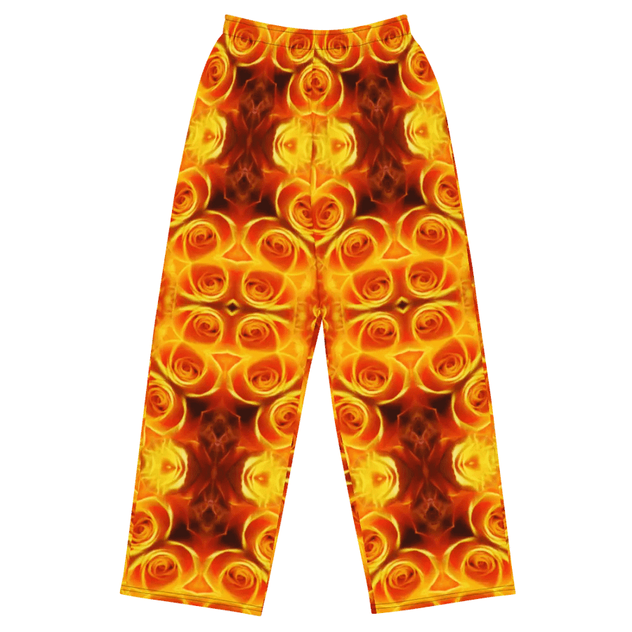 Orange Flower Petal Kaleidoscope Wideleg Pants product image (1)