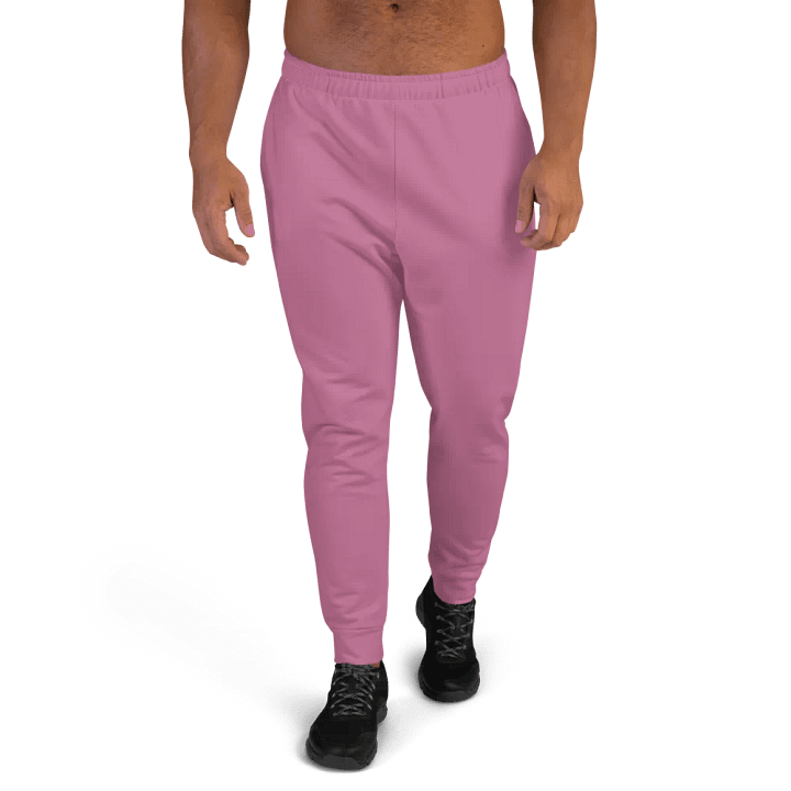 Plain Medium Dark Carnation Pink True Summer Recycled Polyester Premium Men's Joggers by Treasure Pie product image (1)