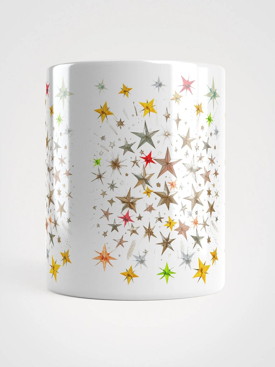 Stylish Star Design White Glossy Mug product image (5)