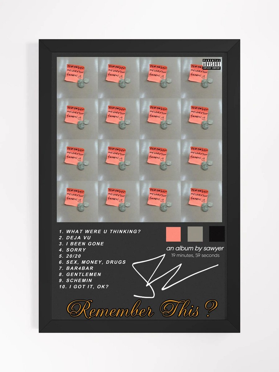 "remember this?" album poster product image (2)