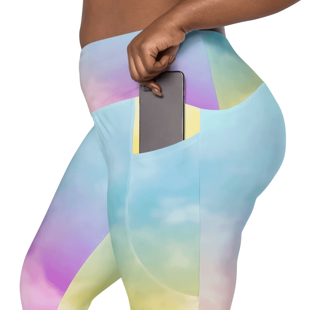 Blur cloud rainbow Design Leggings with Pocket - V3 product image (12)