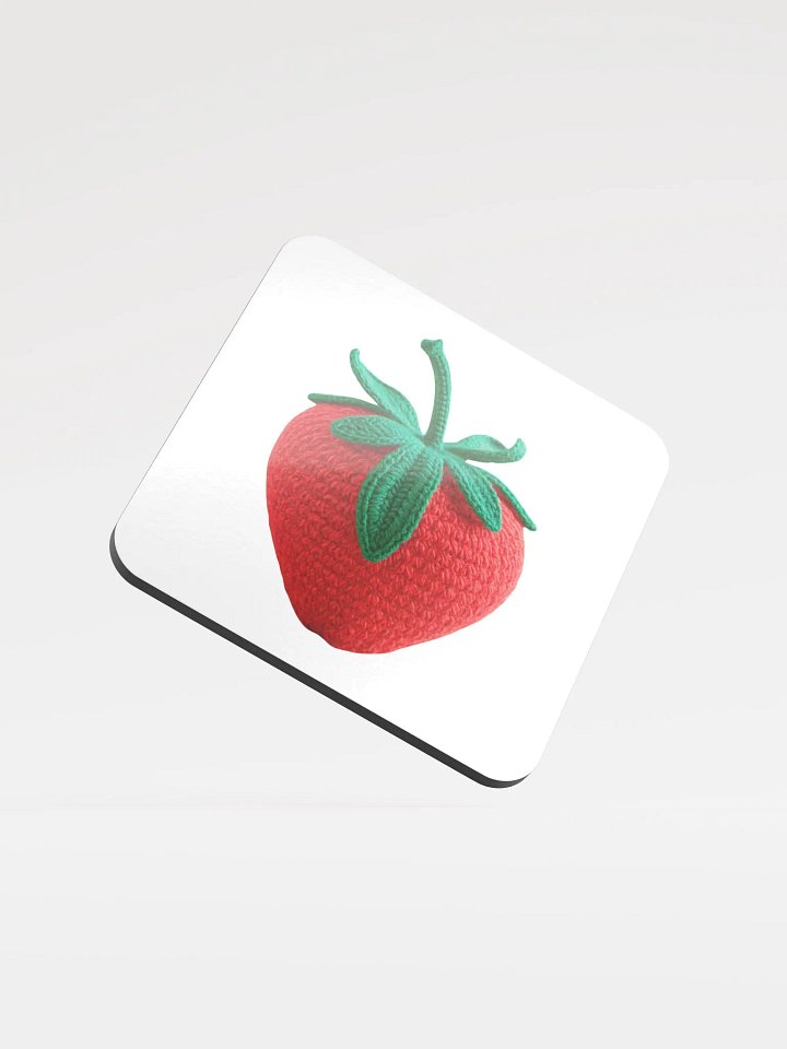 CozyAvocado Glossed Cork Coaster Strawberry #1 product image (1)