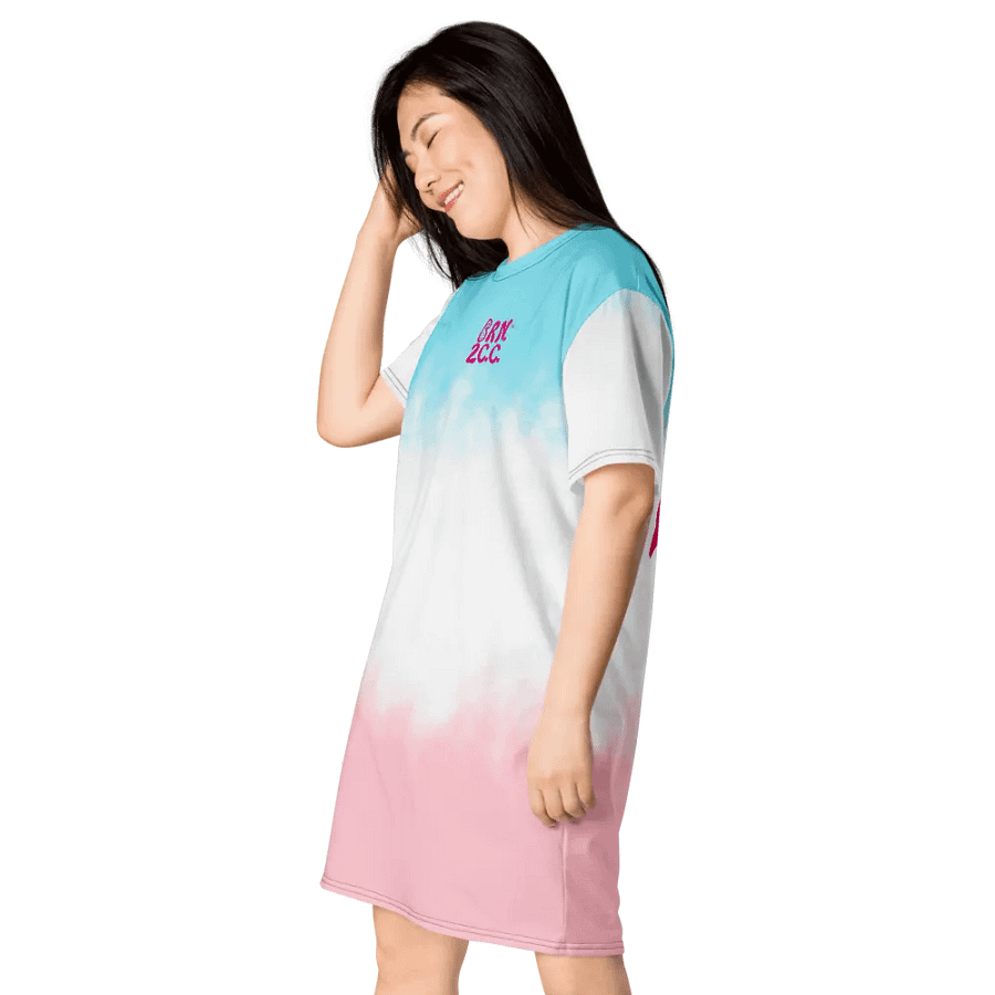 BOURNE to Cape Cod™ | Coastal Dream T-Shirt Dress | Pink & White Tie-Dye | Beachy-Chic & Bold product image (3)