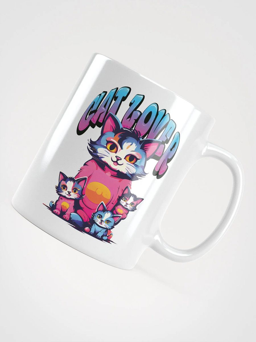 Cat Lover White Glossy Mug | Adorable Mother Cat and Kittens Design | Perfect Gift for Cat Enthusiasts and Cat Moms product image (4)