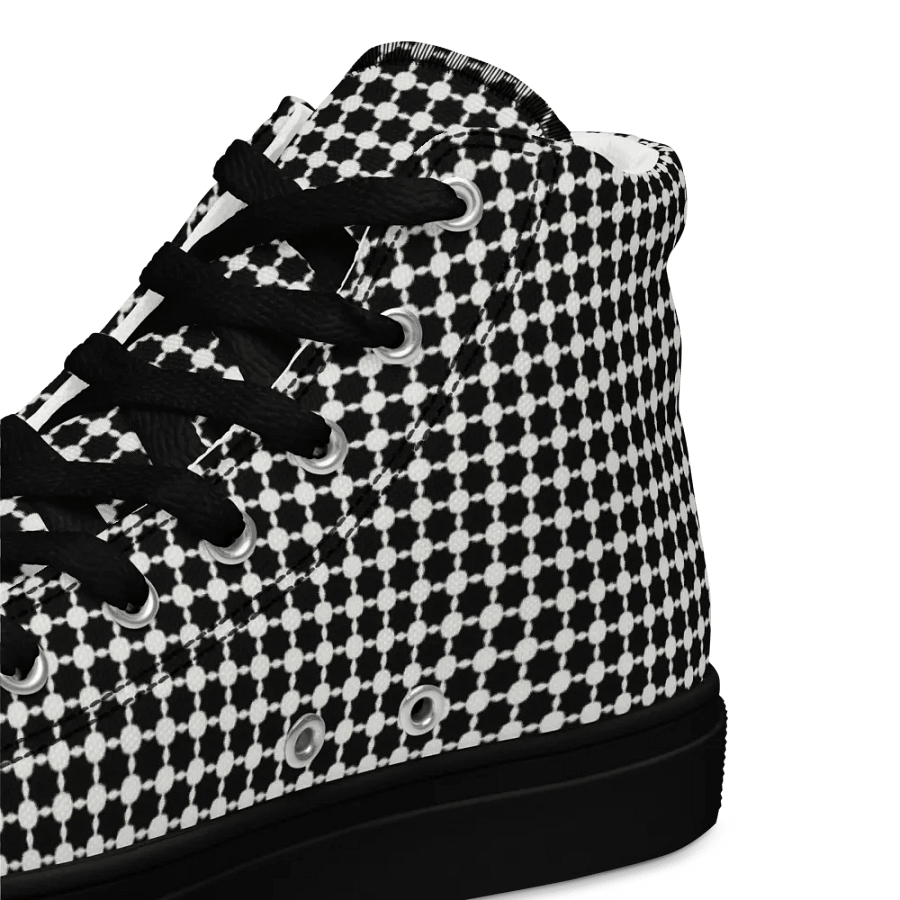 Abstract Black and White Chain Ladies Canvas Shoe High Tops product image (10)