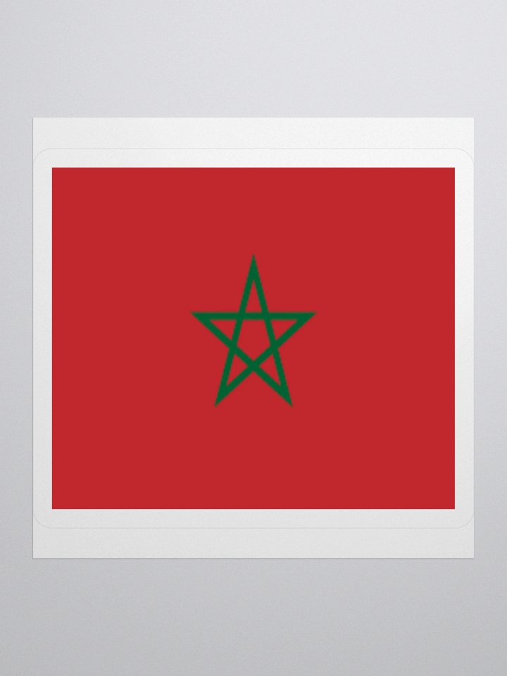 Exclusive Morocco Flag Kiss-Cut Sticker by TDS Music - Unique Design (3" x 3", 4" x 4", 5.5" x 5.5") product image (3)