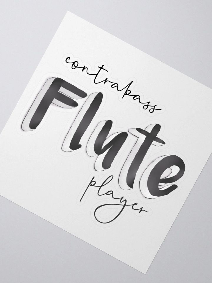 3D Contrabass Flute Player Typography Sticker product image (2)