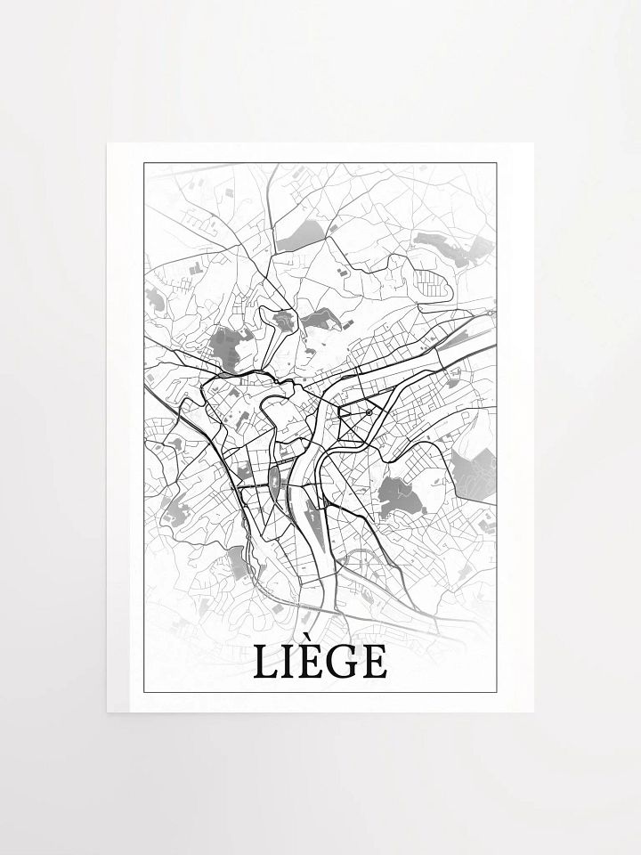 Liège, Belgium, city map print product image (2)
