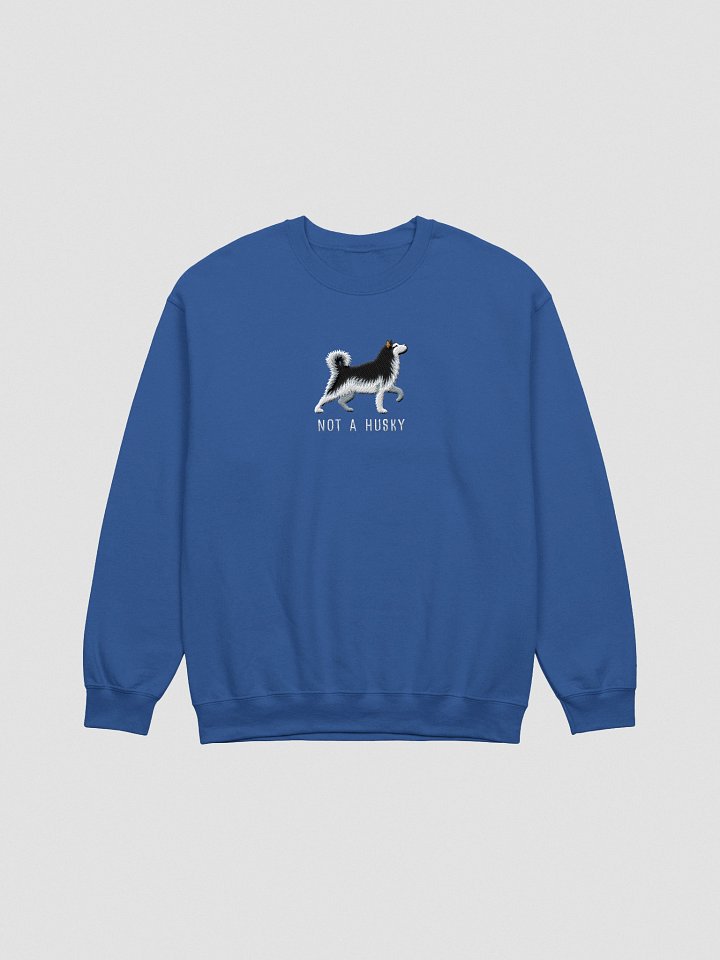 Not a Husky Sweatshirt (Embroidered) of an Alaskan Malamute(Black & White) product image (10)