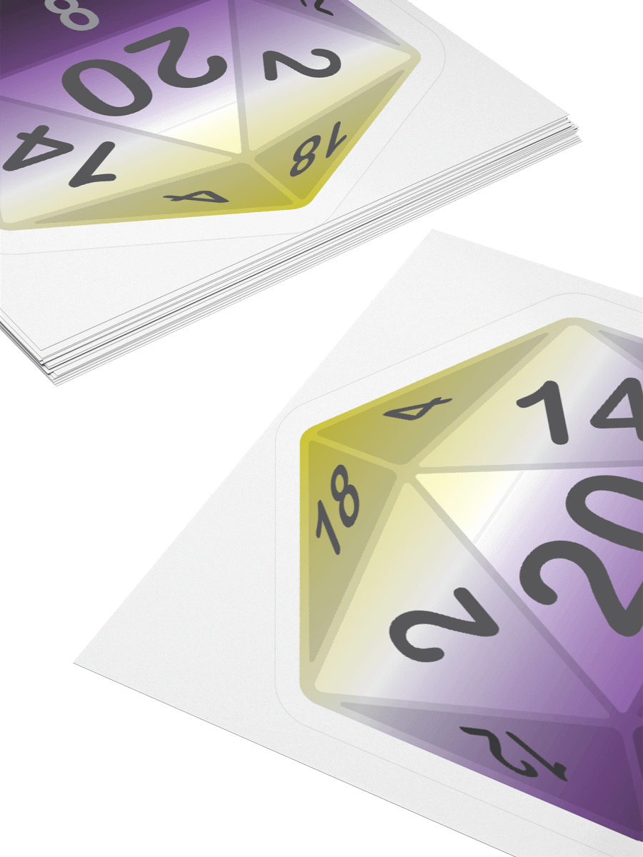 Non-binary Pride D20 Sticker product image (12)