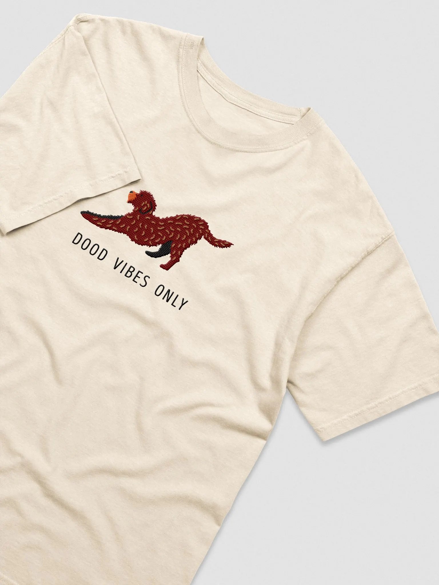 Dood Vibes Only T-Shirt(Embroidered) of a Labradoodle(Chocolate) product image (5)
