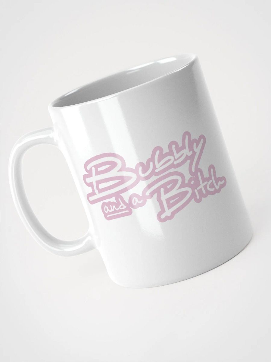 Bubbly and a B*tch (lined design, #E1B9CE) glossy white mug product image (6)