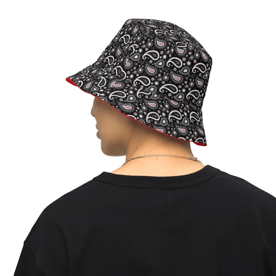 Black Paisley Dreams Reversible Bucket Hat product image (9)