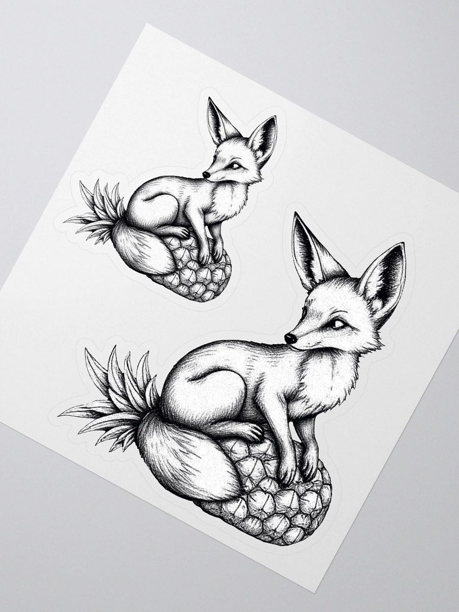 Vixen on a pineapple Ink draw vinyl sticker product image (2)
