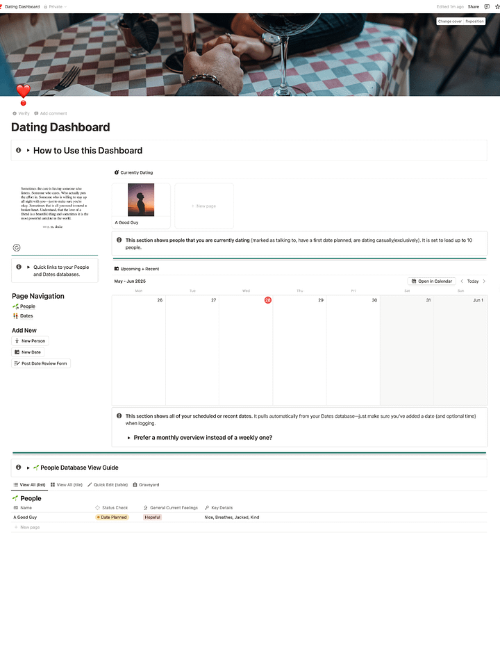 Complete Dating Dashboard (Notion Template) product image (2)